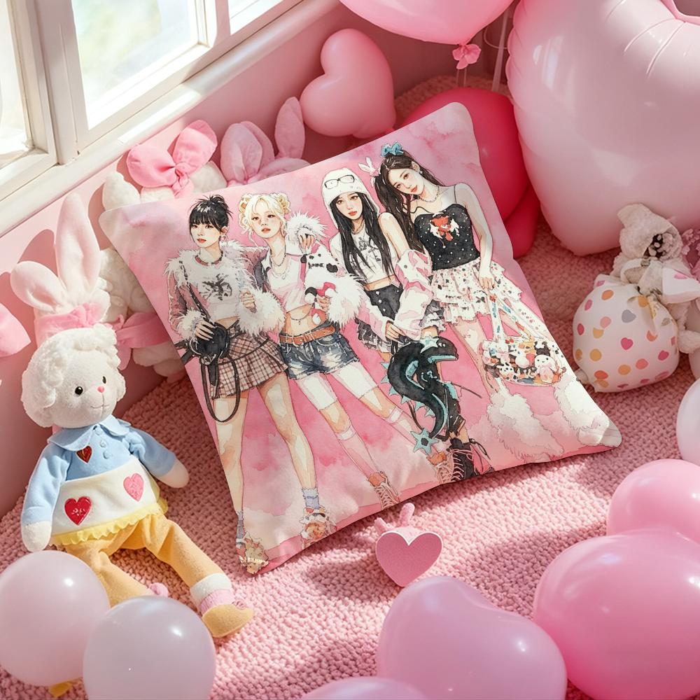Kpop AAAaespaSS Cushion Cover Pattern Printed Pillowcase for Living Room Sofa Cushion Cover Bedroom Decor