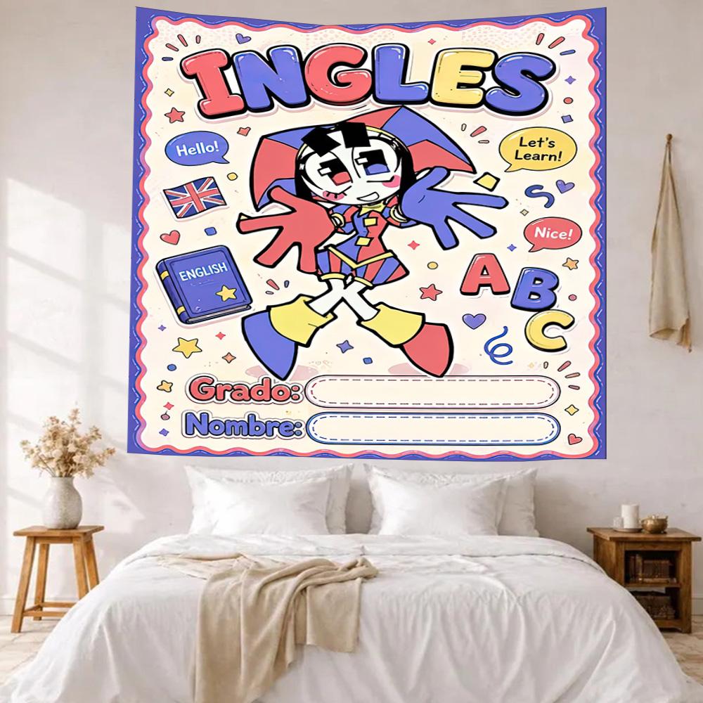 Digitaler Zirkus5 Wanddekoration Wandteppich Kunst Für Haustier-Gedenken Geburtstag Hochzeitsfeier Hintergrund Familien-Geschenk
