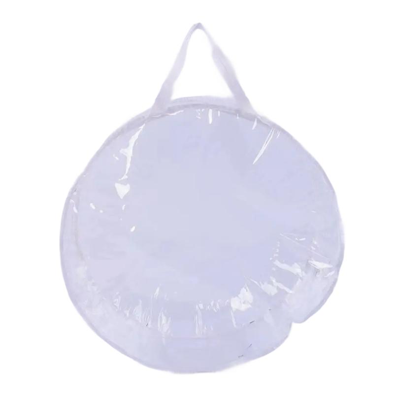 Practical-Round Dustproof Bag For Wreaths Storage Containers With Double Zipper And Reinforced Handle Large Capacity Folding Too