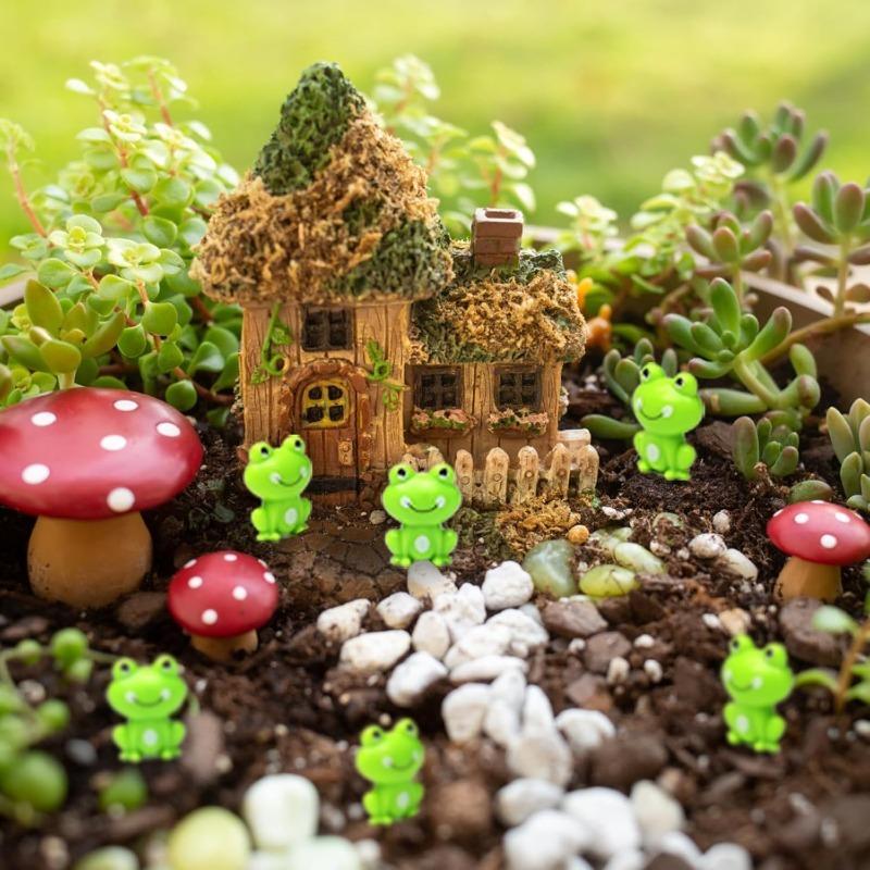 40 Stück Mini-Grüne Plastikfrösche Kleine Froschfigur Winzige Frösche Zum Verstecken Feengarten Miniaturpuppenhaus Heimdekoration Partyzubehör