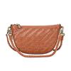 Mini Woven Genuine Leather Crossbody Bag Women Vintage Style Shoulder With Phone Pocket