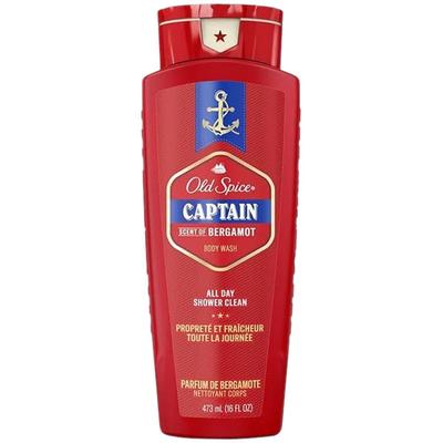 OLD SPICE GEL DE DUCHA CAPITÁN 16 oz 473 ml Gel de Ducha Jabón Corporal para Hombres, Aroma Capitán [Importación Oficial] [OSS] (con etiqueta japonesa)