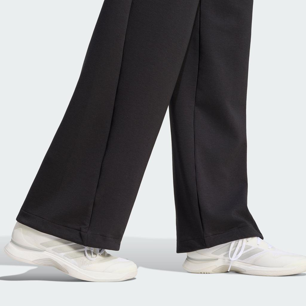 Adidas Sports Pants Women's Black Moderate Wide Leg Pants