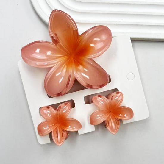 3 buc femei păr clip bomboane flori colorate styling păr gheare spate cap rechin păr clip ușor păr styling instrument