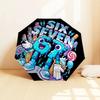 "67" Meme Cartoon: Automatic Folding Umbrella with 3-Fold Design and 8-Bone Frame - Perfect for Outdoor Use,Festive Gifts,Travel,Daily Use,a