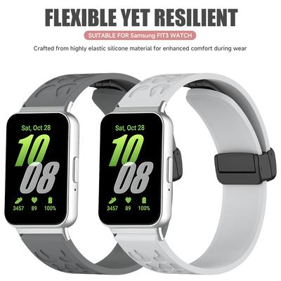 Silikonowy Pasek Sportowy do Samsung Galaxy Fit3 Magnetyczna Składana Klamra Bransoletka do Samsung Watch Fit3 Akcesoria do Smartwatcha Nowy