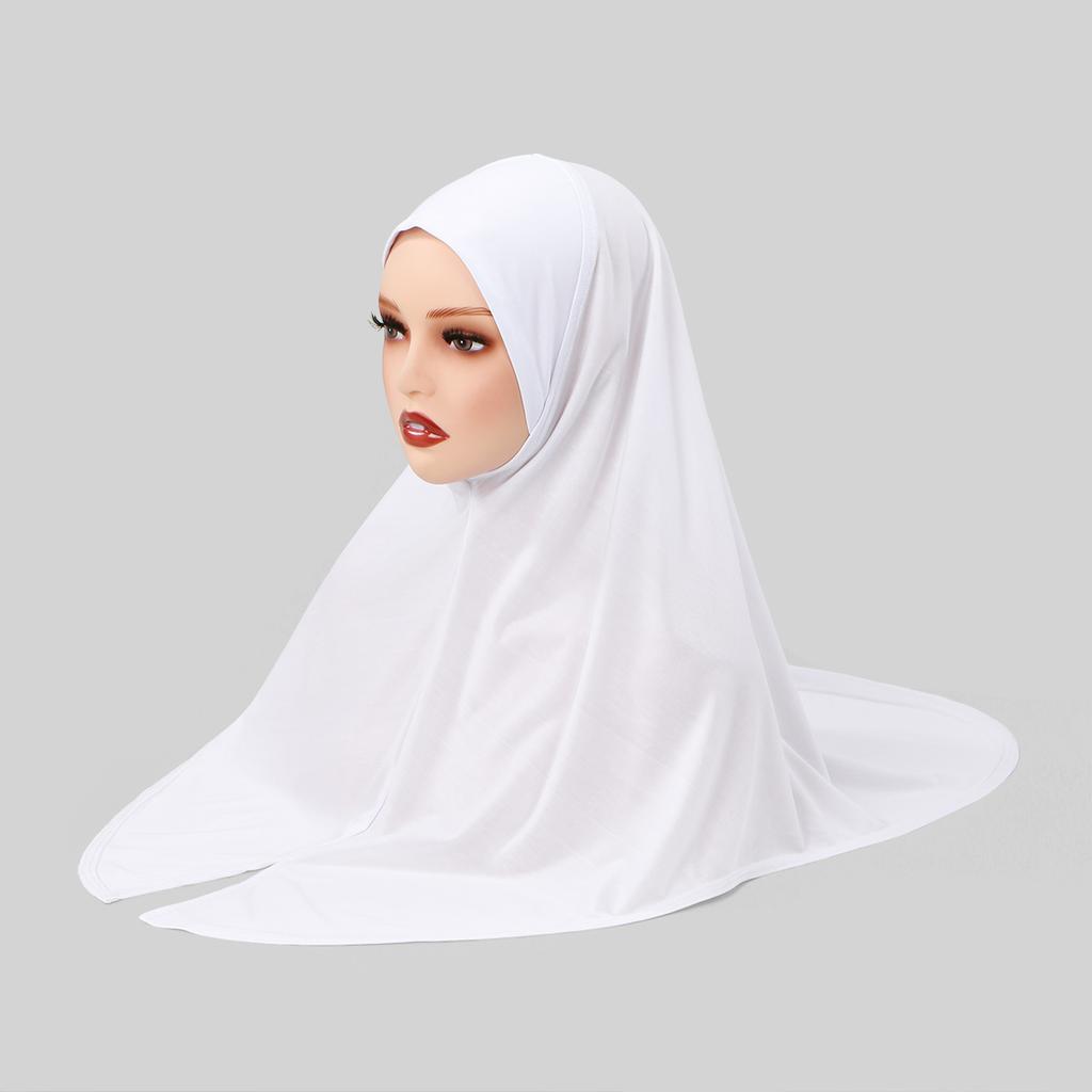 Cotton Modal Instant Hijab For Muslim Women Malaysia Inner Cap Solid Undercap Bonnet Islam Turban Loop Scarf Eid Prayer Hijab
