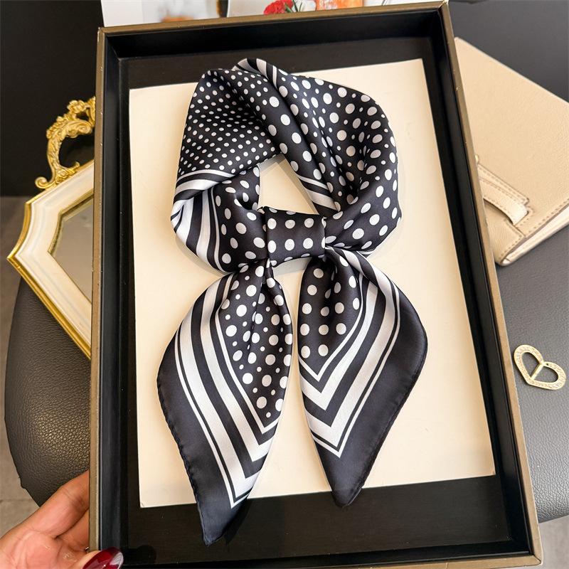 2026 New Arrival Lady Hair Dot Scarf Female Silk Square Scarves Head Wraps for Women Bandana Fashion Shawls Neckerchief Summer