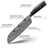 Kitchen Knife Japanese Chef Knife Damascus Steel Laser 7CR17 Meat Cleaver Santoku Butcher Knife Cooking Tools for Fish Vegetable