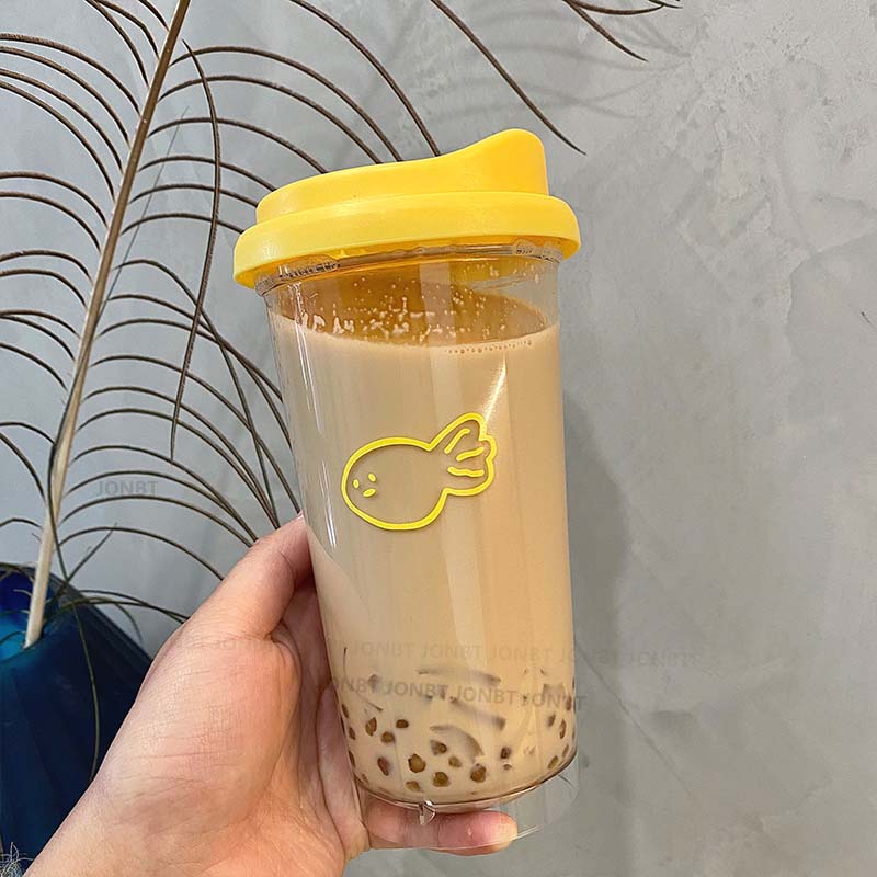 Koreański Prosty Kubek na Iced Americano Tritan Plastikowa Butelka na Wodę Dla Kobiet Przezroczysty Kubek do Kawy Biuro Mleko Herbata Matcha Napój