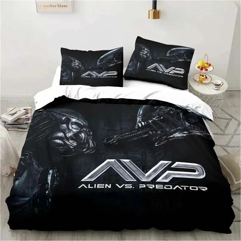 Alien Vs. Predator Predator Película Juego de Ropa de Cama Dormitorio Suave Moderno Colchas Cómodo Funda Nórdica Funda de Edredón y Funda de Almohada