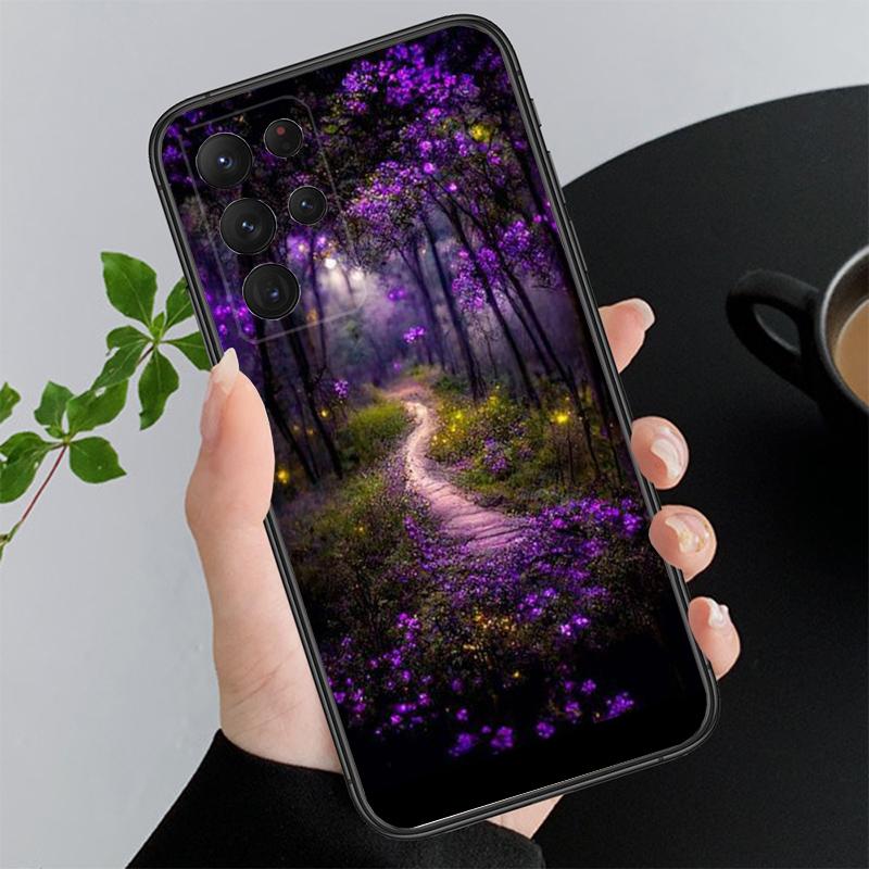 Nocny Motyl Leśny Drzewo Księżyc Etui na Telefon Dla Samsung A35 A55 A54 A15 A25 A05s A05 A22 A24 A52 A33 A34 M34 M14 M54 M23