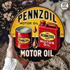 Vintage Pennzoil Motor Oil Metal Sign Retro Garage Decor Man Cave Gift 8x8 Inch Wall Art