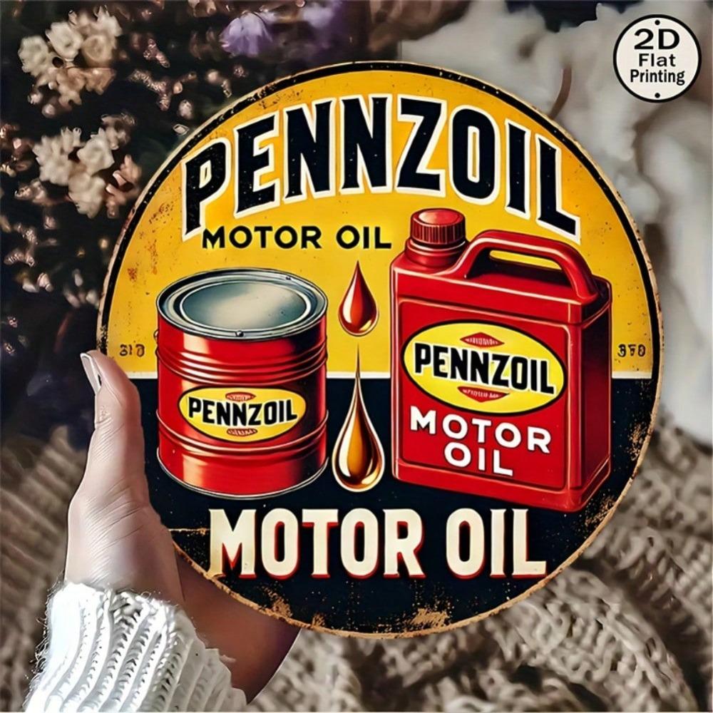 Vintage Pennzoil Motor Oil Metal Sign Retro Garage Decor Man Cave Gift 8x8 Inch Wall Art