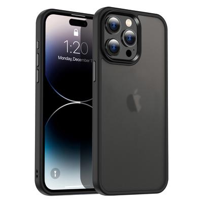 Matte Case for Iphone 15 Pro Max 14 Plus 13 12 11 Shockproof Military Grade Drop Protection Frosted Translucent Back Phone Cover Black Accessories