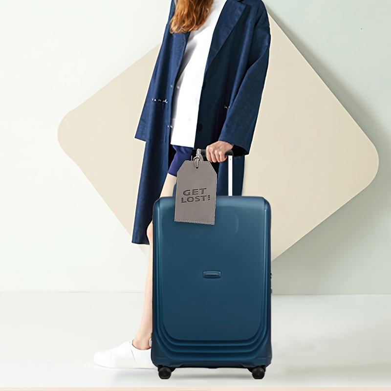 2 Pcs Candy Colored Luggage Tags Loss Proof Check-in Tags with Travel Identification Card Sets for Secure Travel