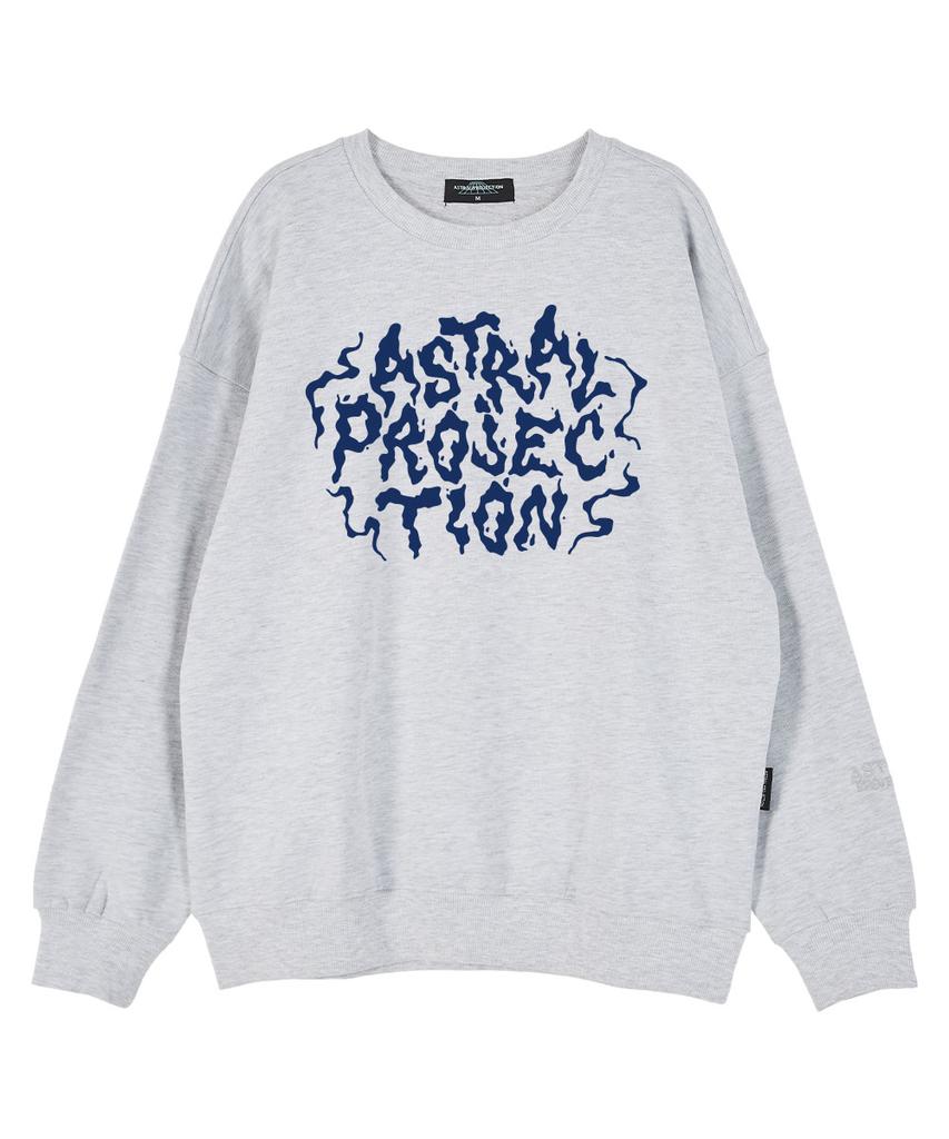 ASTRAL PROJECTION Hayes Lettering Oversized Drop Shoulder Sweatshirt_White Melange