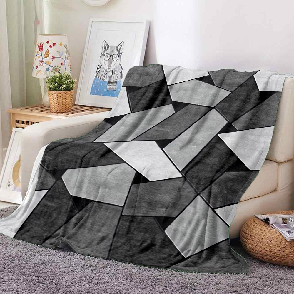 Abstract Geometry Flannel Blanket Throw Blanket Soft Warm Sofa Bed Camping Car home Decor Unique Christmas Gift C9302335