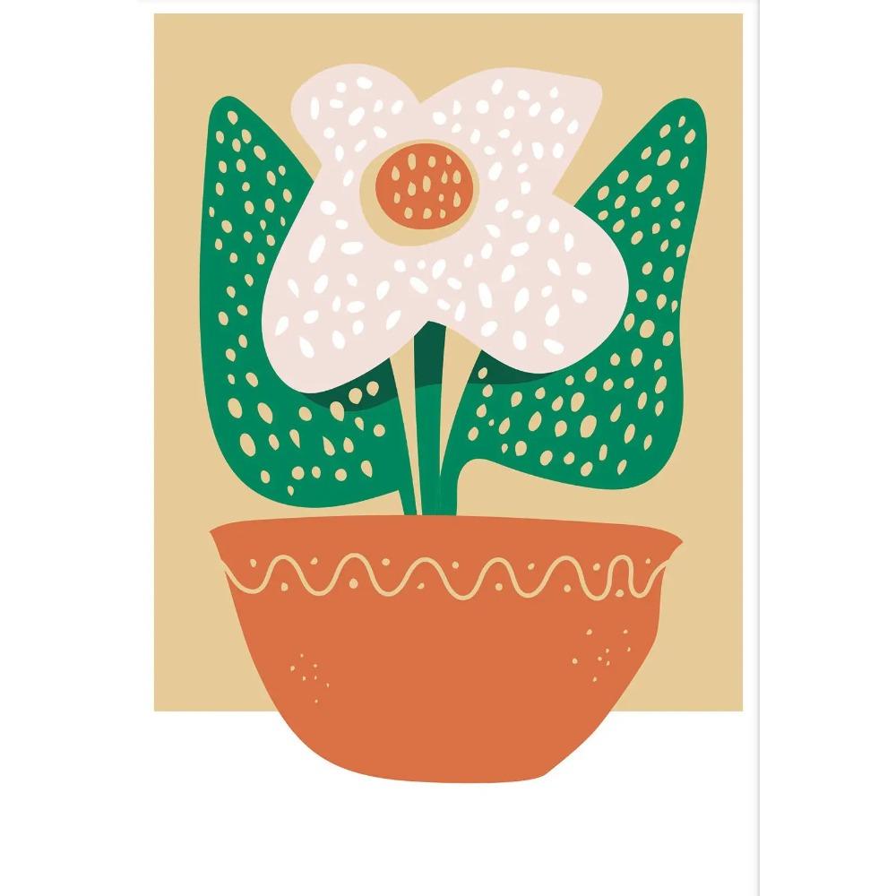 Bright Modern Plant And Flower Minimalist Poster Abstract Vase Leaves Prints Canvas Painting Wall Picture Home Living Room Decor
