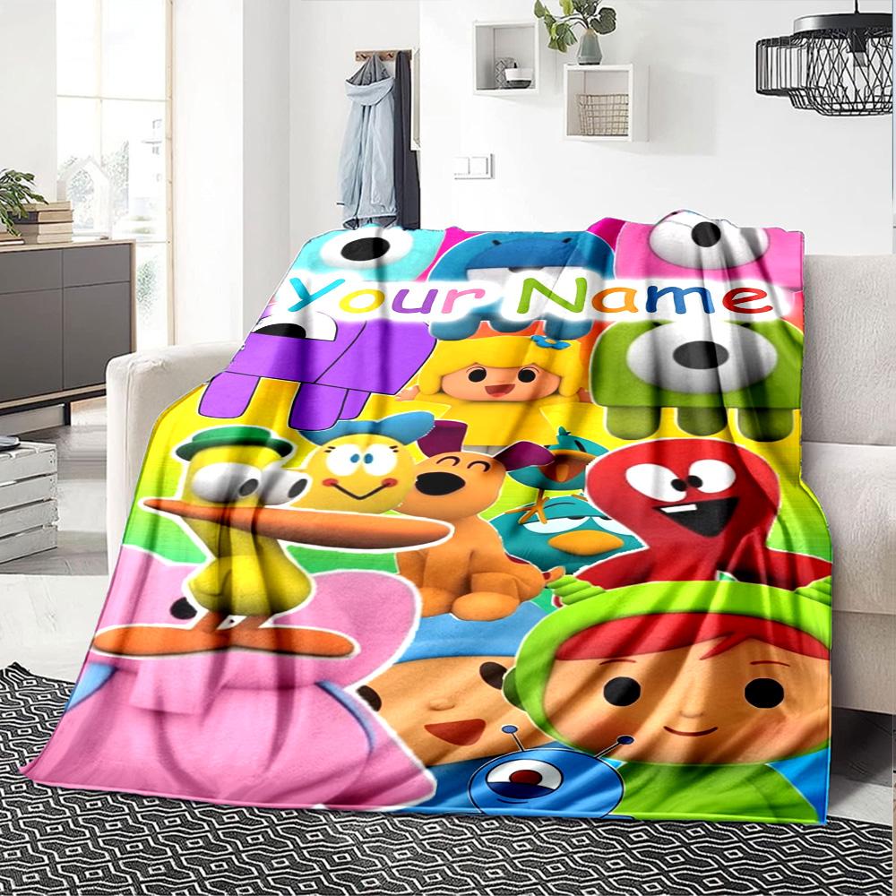 Pocoyo Personalized Name Blanket Throw Customizable Blanket Warmthful Decor Throw For Livingroom Bedding Sofa Office Chair for All Occasions