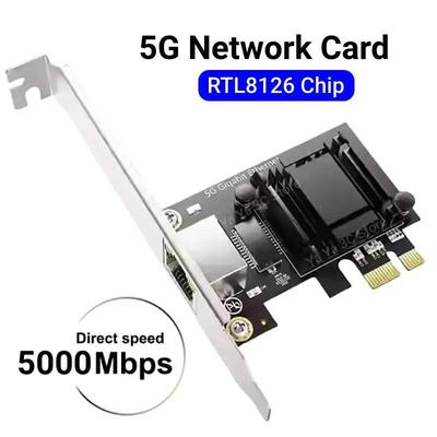 5000Mbps PCI-E To RJ45 Network Card Realtek 8126 5G RJ45 Interface Gigabit Ethernet PCI Express X1 X4 X8 X16 Adapter