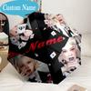 Custom Name Umbrella Kpop Aesthetic Collage Umbrella 8-Frame for Travel, Camping, Casual Lightweight Portable, Essential for Family Gifts