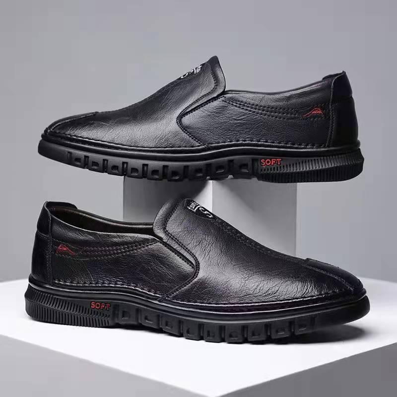 Men's shoes soft sole leather surface Doudou shoes four seasons one pedal business driving shoes casual leather shoes