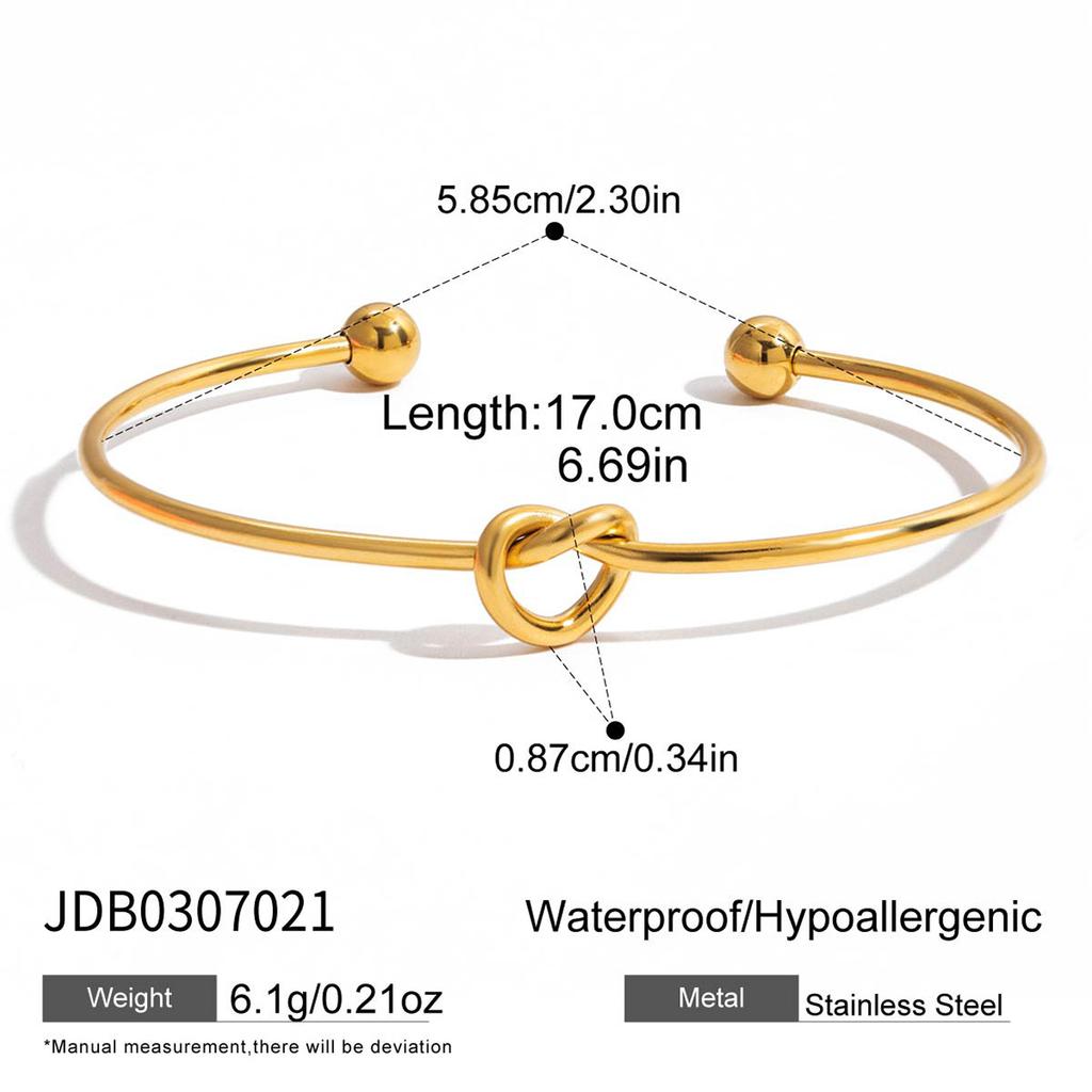 Design Sense 18K Gold Thread Diameter Knot Knot Knot Love Opening Bracelet Trendy Jewelry
