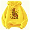 Lover Cat with Flower Deisgn Hooded Kids Children's Sweatshirt Cute Hoody for Boys Girls Autumn Winter Casual Hoodies
