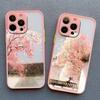 Rosa Pfirsichblüten Handyhülle für iphone 15 14 13 12 Pro Max Mini 11 16 14 Plus XR XS X 7 8 Plus SE 2020 Blumen Rückseite Funda Capa