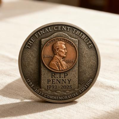 The Last Penny Tribute Token Souvenir Coin Collector-Grade Final Penny Tribute Coin with Vintage Finish Commemorative Packaging History Gift