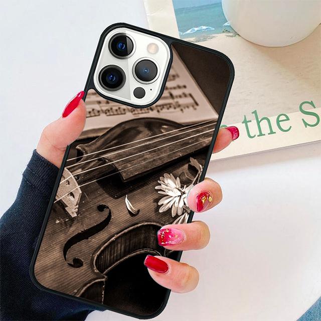 Violin and Musical Note Coque Shell For iPhone 17 Air 15 16 14 13 12 Pro Max 11 Pro Max Plus Phone Case Cover