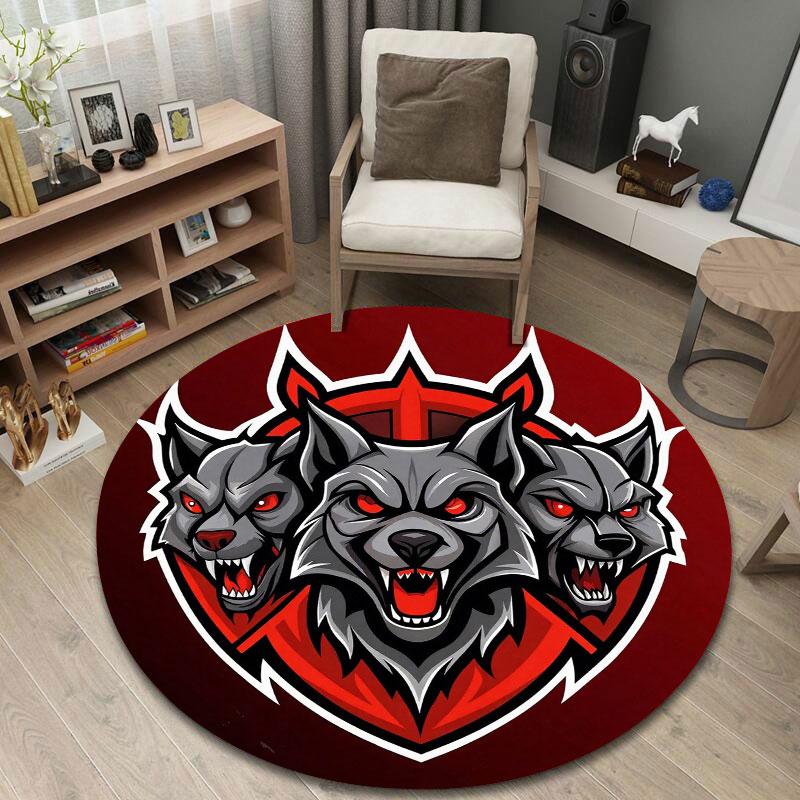Minimalist Round Moon Multicolor Rug Pad, Non-Slip Floor Mat for Bathroom