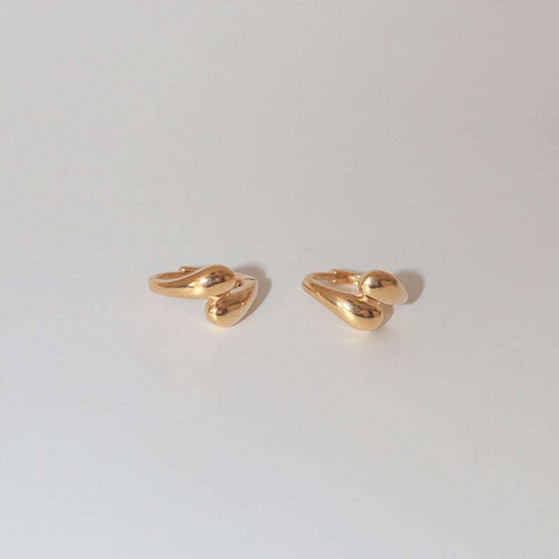 Modernlike 14k Gold-filled Silver Hug Ring One-touch Earrings