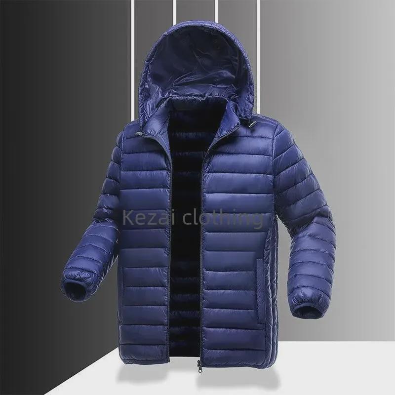 Men's Off-Season Cotton-Padded Jacket: Lightweight Down, Large Sizes for Middle-Aged and Young Men, Thick Winter Jacket