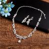 Neckchain Wedding Jewelry Set Women Necklace Necklace Earring Tiara Set Korean Style Earrings