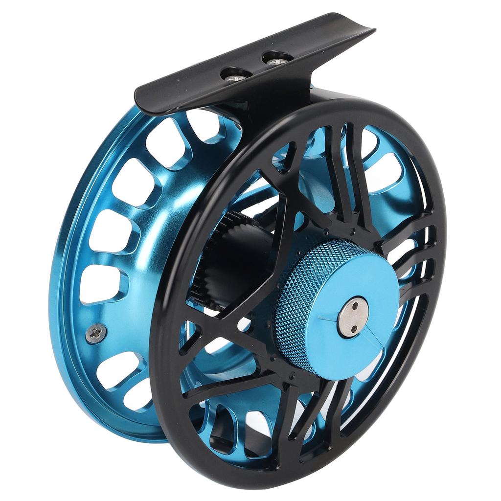 56 Fly Fishing Reel Aluminum Alloy Light Fishing Reel Waterproof with Release Button Fly Reel Blue