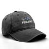 Heart-shaped  Finland Flag Snapback Baseball Cap Distressed Strap Adjustable Baseball Caps Perfect For Men And Women