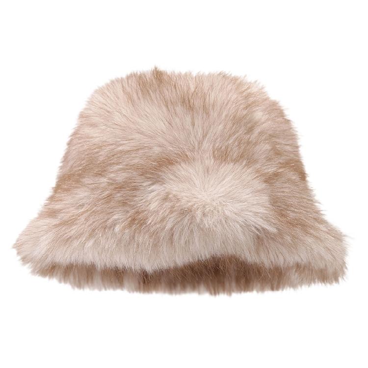 Warm Ushanka Bear Hat Furry Caps Bucket Hat Thicken Winter Plush Hat for Casual Wear бежевый