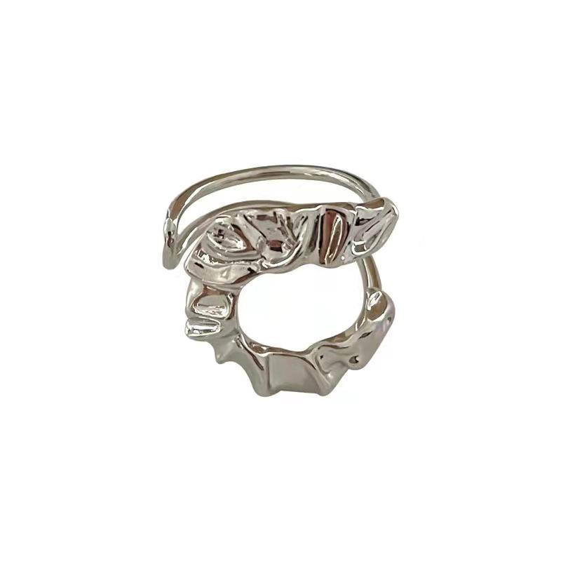 U-shaped geometric ring design sense horseshoe open ring Internet celebrity ins wind index finger ring Adjustable open