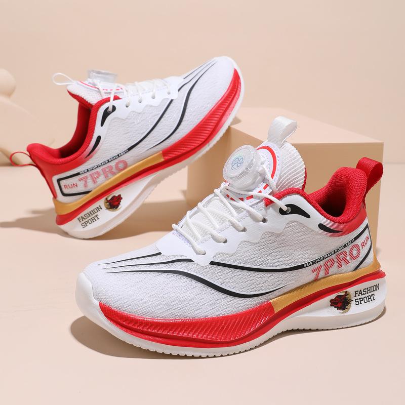 

Red Rabbit 7Pro Children s Sneakers Breathable Double Mesh Lightweight Boys and Girls Button Student Lightweight Running Shoes 40 inner length about 25.5cm