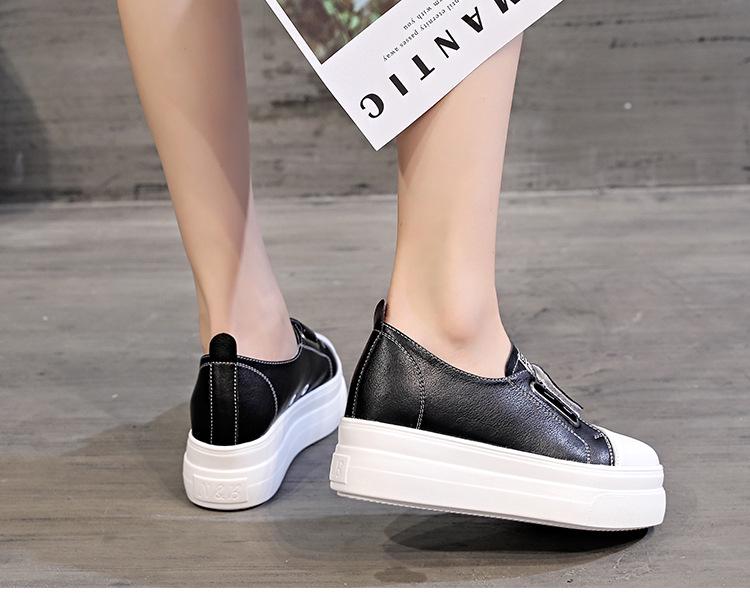 

Женские кеды-слипоны 2025 Весна/Лето Белые Со Скрытой Платформой: Повседневные лоферы в корейском стиле 36 чёрный