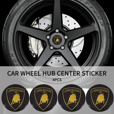 4 Piezas Pegatinas para Ruedas de Coche 56mm Calcomanía Central para Tapacubos de Coche Para Lamborghini Urus Huracan Aventador Almohada Premium para Reposacabezas de Coche