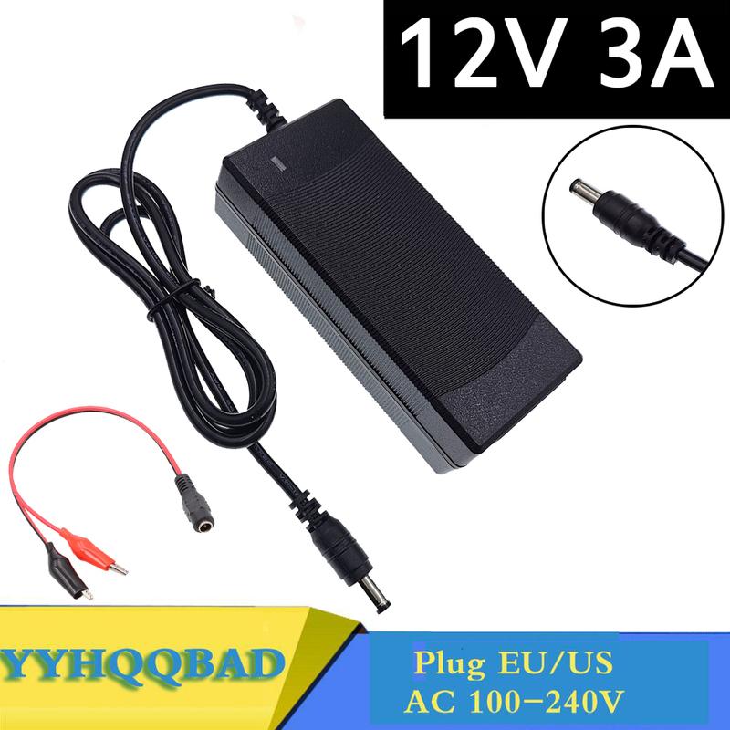 12V 3A lead-acid battery charger is suitable for 12V 3 series lead-acid battery DC5.5*2.1 US