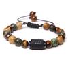 Tiger Eye & Picture Stone Handmade Zodiac Bracelet Set (8mm Beads)