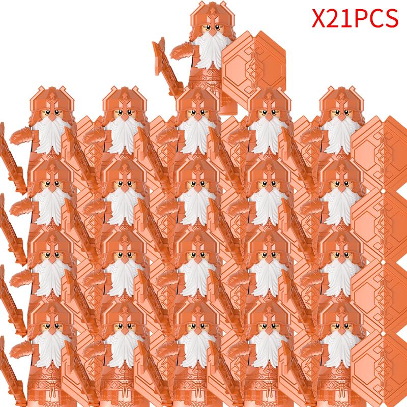 New MOC LOTR Soldier Dwarf Army Figures Armor Guard Warrior Medieval Knights Building Blocks Bricks Toys Gifts