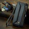 For iPhone 17 Leather Case CASEME C36 Zipper 10 Card Slots Phone Cover with Straps