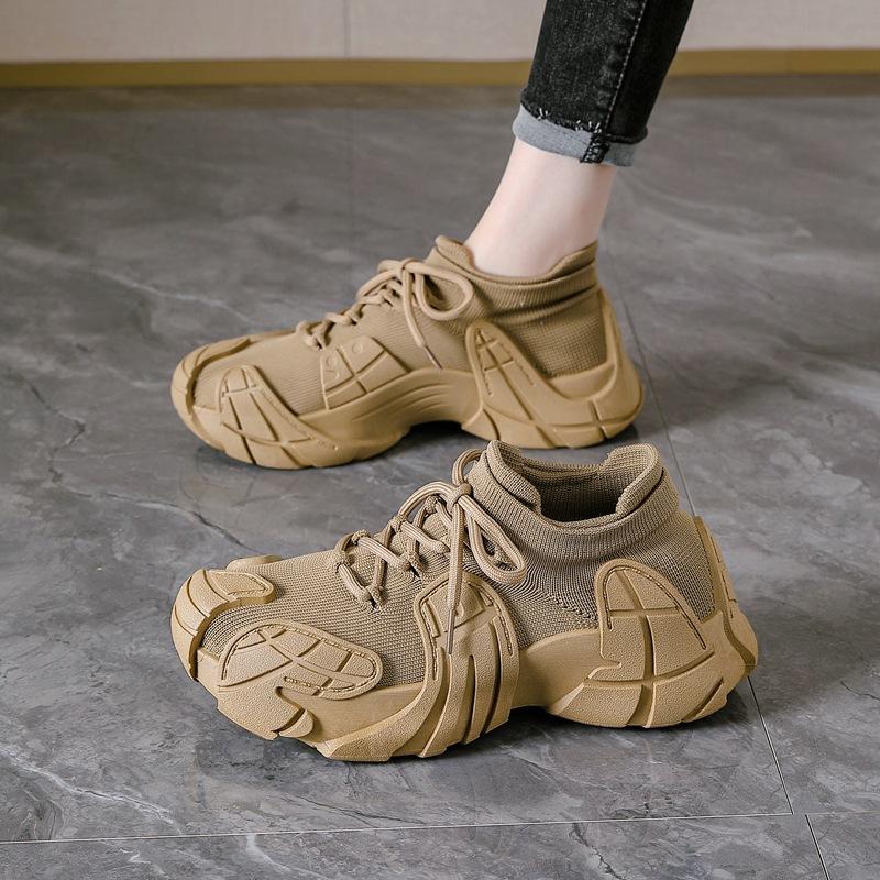 Shoes women's spring versatile ugly cute dopamine women's shoes octopus coconut shoes flying woven casual shoes platform dad shoes