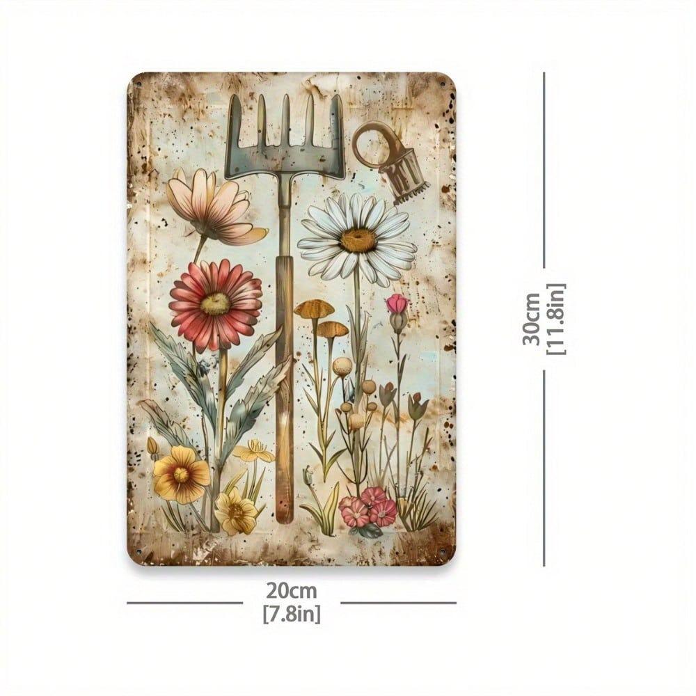 Vintage Metallblumen-Wandkunst, Heimdekorations-Poster