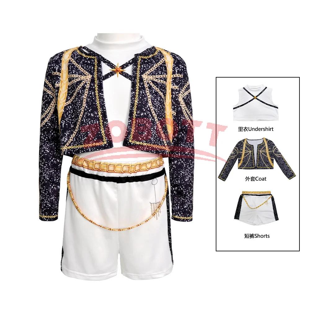 Kids K-Pop Demon Hunters Zoey Rumi Mira Costume Fancy Dress Cosplay Virtual Idol Movie Cosplay for Girls' Kids Halloween Carniva